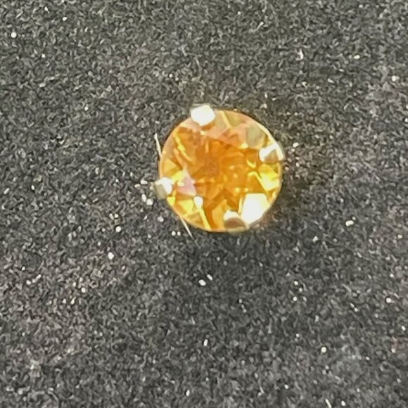 Estate 14K Gold Citrine Orange Stud Earrings Mexico Hallmarked Fine Jewelry VTG - Picture 3 of 10